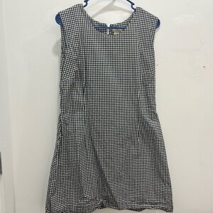 L.L. Bean Black and White Checkered Mini Dress